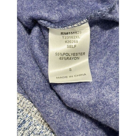 White Birch Women's‎ Brushed Oversize V Neck Long Sleeve T-Shirt Blue Size Small - Picture 10 of 11